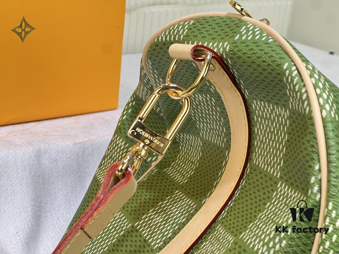 69305abcf09edb6de4c4fad0 Color-Changing Leather Version 🔥 M40667 M41416 Keepall Bandoulière 50 Travel Bag in Damier Golf Coated Canvas