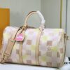 69305abff09edb6de4c4fad5 Color-Changing Leather Version 🔥 M40667 M41416 Keepall Bandoulière 50 Travel Bag in Damier Golf Coated Canvas