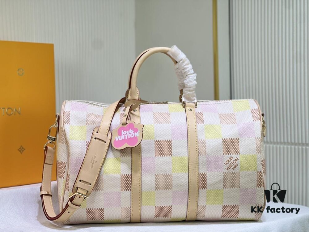 69305ac0f09edb6de4c4fad8 Color-Changing Leather Version 🔥 M40667 M41416 Keepall Bandoulière 50 Travel Bag in Damier Golf Coated Canvas