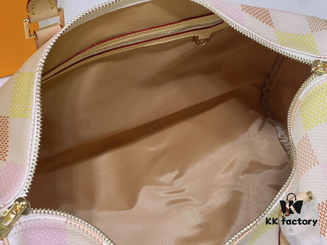 69305ac2f09edb6de4c4fadb Color-Changing Leather Version 🔥 M40667 M41416 Keepall Bandoulière 50 Travel Bag in Damier Golf Coated Canvas