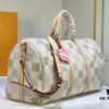 69305ac3f09edb6de4c4fadd Color-Changing Leather Version🔥M40667 M41416 Keepall Bandoulière 50 Travel Bag in Damier Golf Coated Canvas