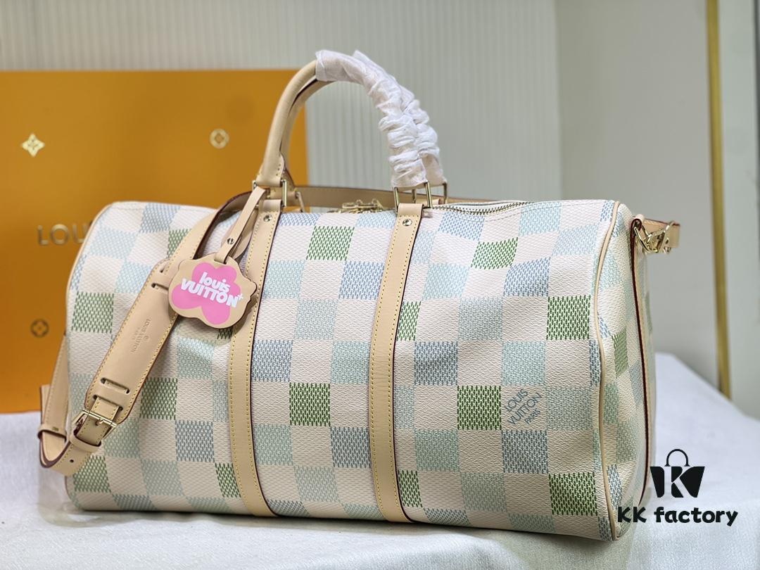 69305ac3f09edb6de4c4fadf Color-Changing Leather Version🔥M40667 M41416 Keepall Bandoulière 50 Travel Bag in Damier Golf Coated Canvas