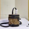 Upgraded Original [Exclusive Real Photo M82952 Monogram Yellow Flower] This Nano Cannes Handbag features a cylindrical silhouette crafted from Monogram canvas, harmoniously echoing the design of a makeup case.