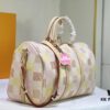 69305accf09edb6de4c4fae9 Color-Changing Leather Version 🔥 M40667 M41416 Keepall Bandoulière 50 Travel Bag in Damier Golf Coated Canvas