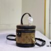 Upgraded Original [Exclusive Real Photo M82952 Monogram Yellow Flower] This Nano Cannes Handbag features a cylindrical silhouette crafted from Monogram canvas, harmoniously echoing the design of a makeup case.