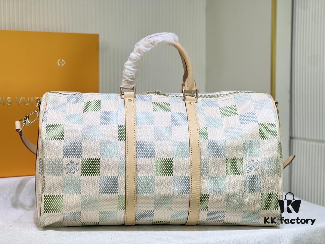 69305ad6f09edb6de4c4faf9 Color-Changing Leather Version🔥M40667 M41416 Keepall Bandoulière 50 Travel Bag in Damier Golf Coated Canvas