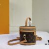Upgraded Original Version [Exclusive Real Photo M82952 Monogram Yellow Flower] This Nano Cannes Handbag features a cylindrical silhouette crafted from Monogram canvas, echoing the design of a makeup pouch.