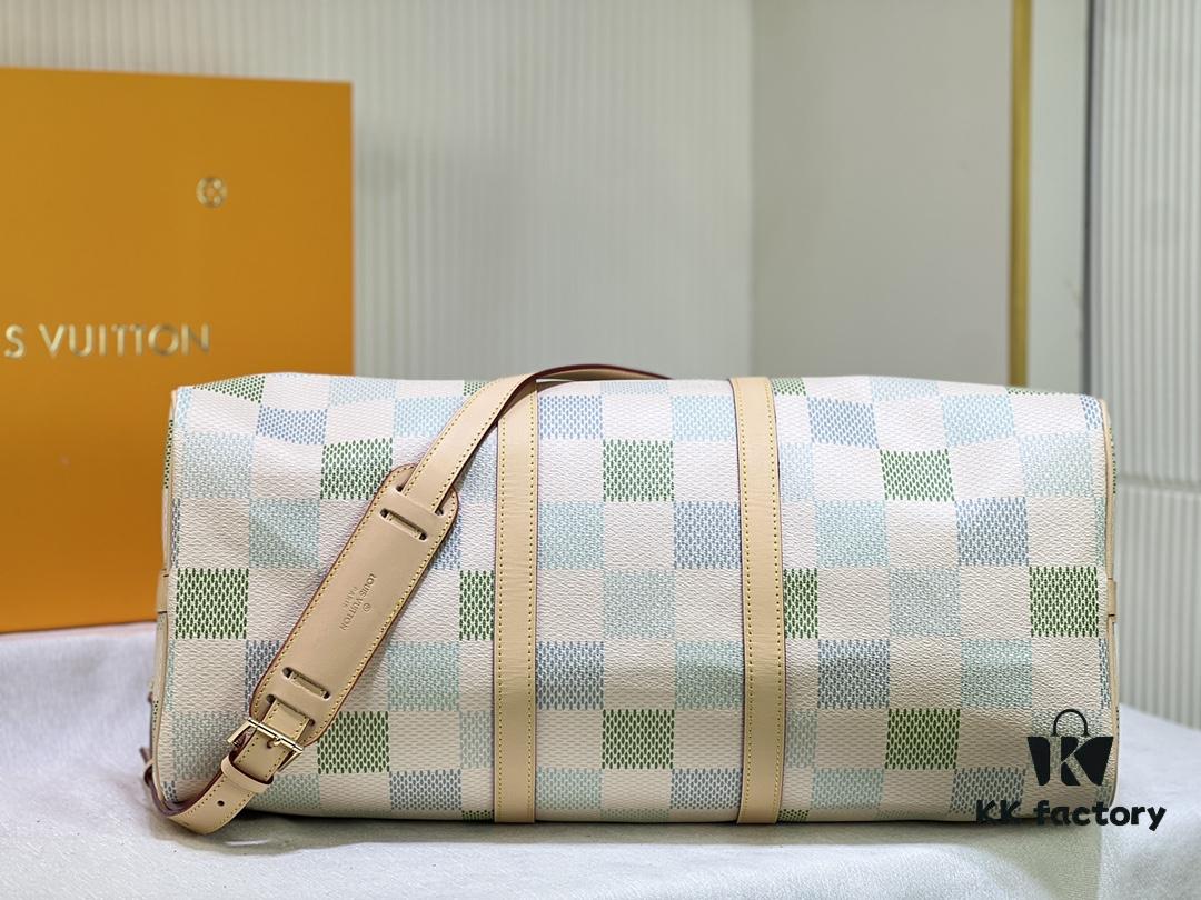69305adcf09edb6de4c4fb06 Color-Changing Leather Version🔥M40667 M41416 Keepall Bandoulière 50 Travel Bag in Damier Golf Coated Canvas