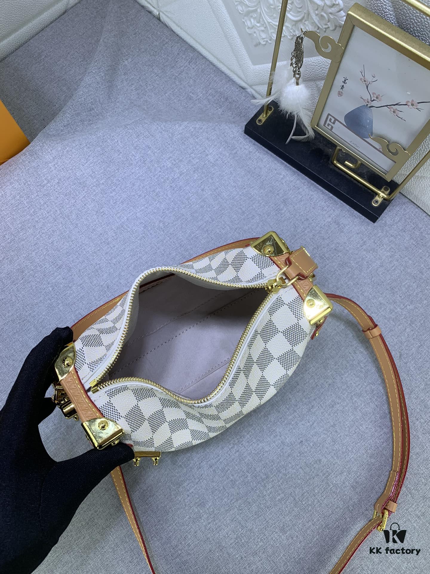 69305aeaf09edb6de4c4fb24 Upgraded Original ✨ M46358 White Check M46907 White Flower Soft Case Series SIDE TRUNK Bag Nicolas Ghesquière Ycc