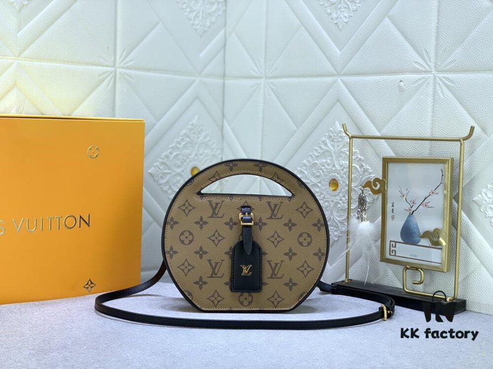 69305aeff09edb6de4c4fb2a Upgraded Original M47117 Monogram Flower Yellow Flower Women's Round Handbag Series Around Me Bag