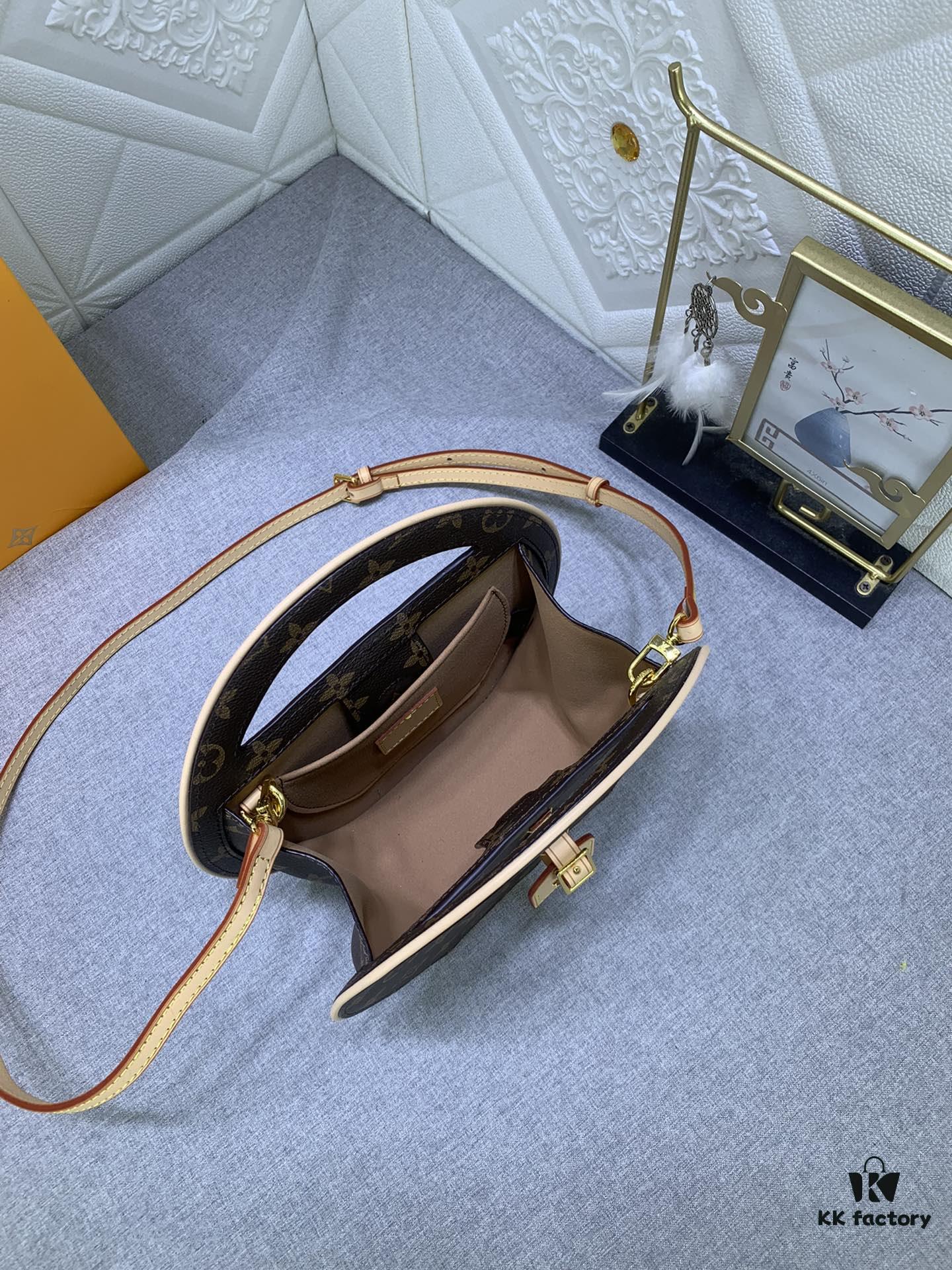 69305aeff09edb6de4c4fb2b Upgraded Original M47117 Monogram Sunflower Women's Round Handbag Around Me Bag