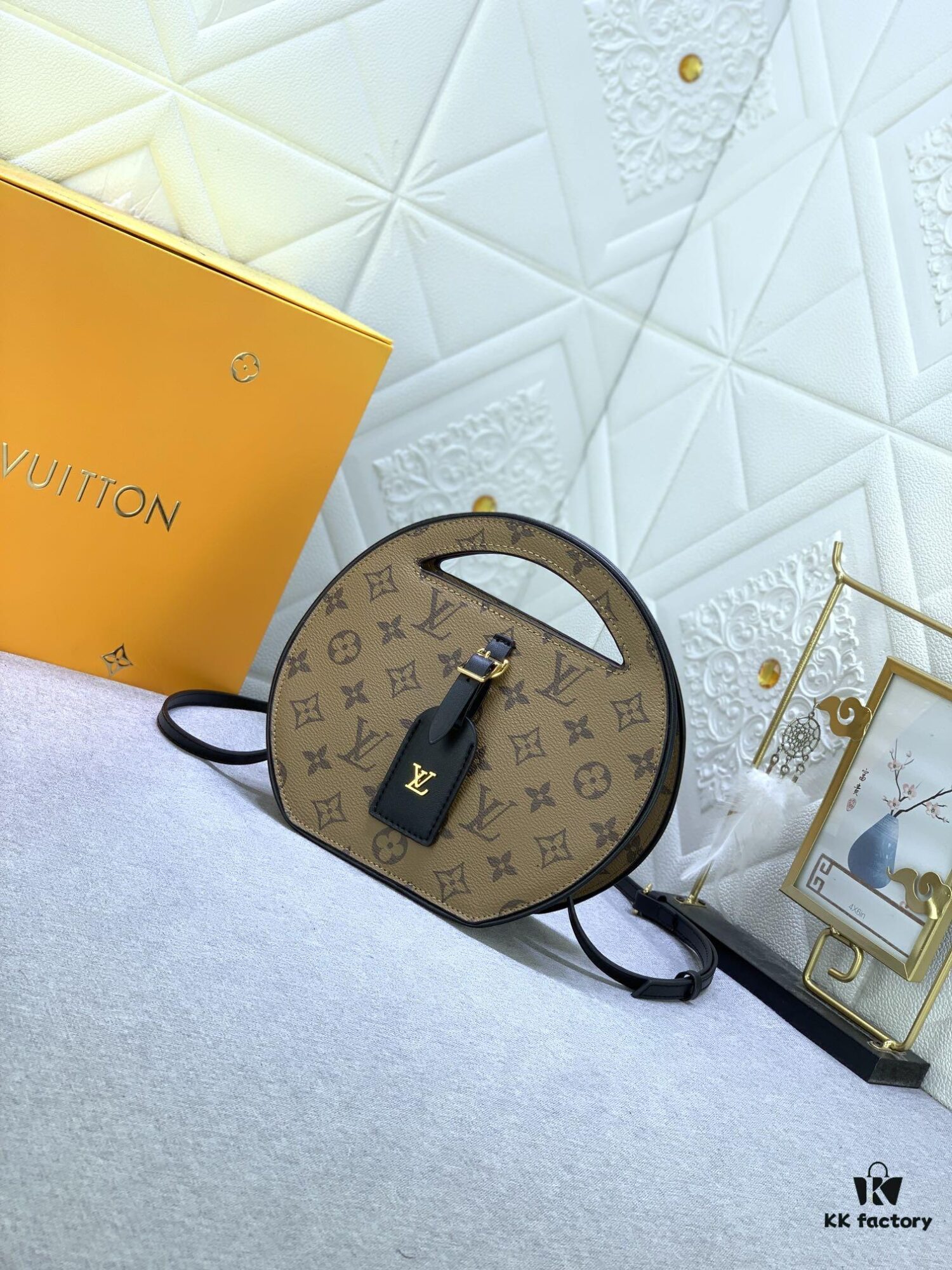 69305af0f09edb6de4c4fb2e Upgraded Original M47117 Monogram Flower Yellow Flower Women's Round Handbag Series Around Me Bag