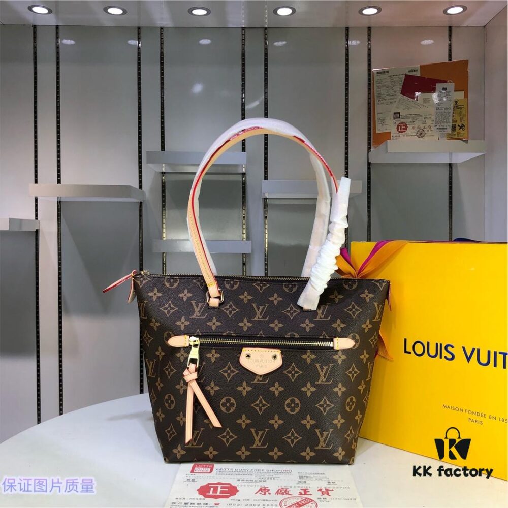 69305b52f09edb6de4c4fbdf Authentic Louis Vuitton Multifunctional Shoulder Bag M42267, Small and Large Sizes, Monogram Canvas with Genuine Yellow Leather Trim