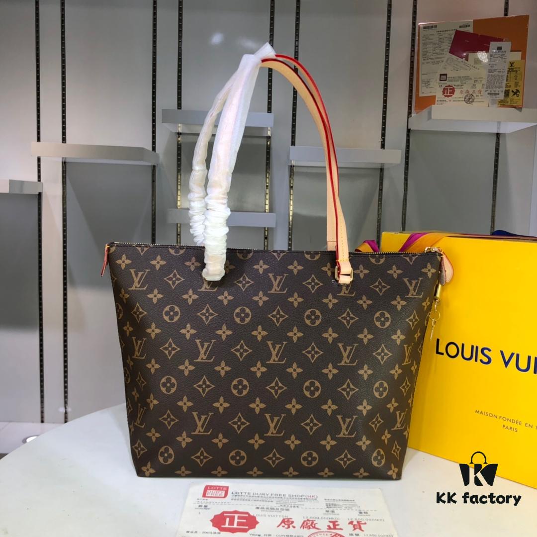 69305b5ef09edb6de4c4fbf5 Authentic Louis Vuitton M42267 Multifunctional Shoulder Bag in Monogram Canvas, Dual-Tone Yellow Leather Trim, Available in Small and Large Sizes