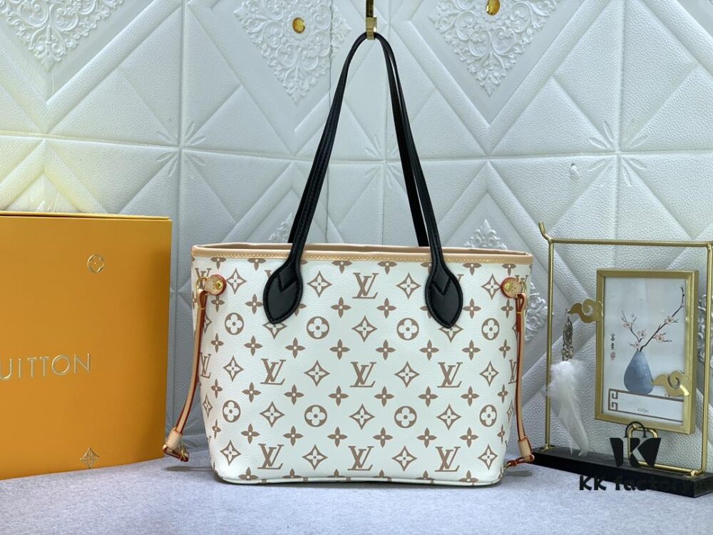 69305b8af09edb6de4c4fc4c White Flower Mother-Child Bag 🎀🎀 Classic Shopping Tote 💋💋 Louis Vuitton New Neverfull