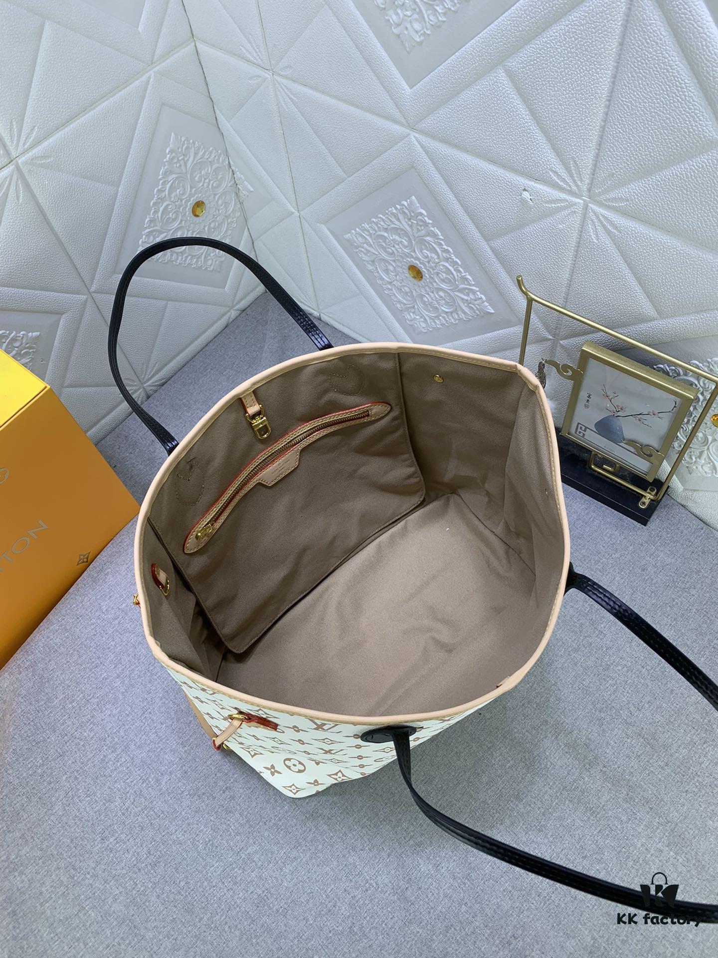 69305ba8f09edb6de4c4fc73 White Flower Mother-Child Bag 🎀🎀 Classic Shopping Tote 💋💋 Louis Vuitton New Neverfull