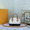 Upgraded Original [Alma Nano Shell Handbag] M82717 Damier M46895 White Flower