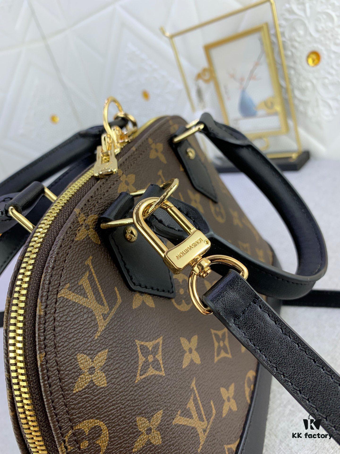 69305be9f09edb6de4c4fcc4 Upgraded Size Original M53151 M53152 Monogram N41221 Non-Check Black Leather Louis Vuitton Alma Handbag