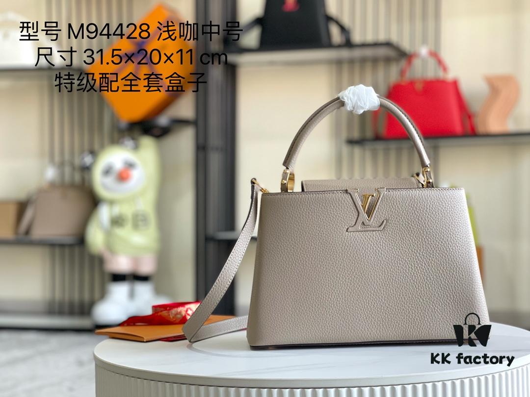 69305bfdf09edb6de4c4fce8 Premium Full Set Packaging 【Top Grade Original Leather 💋 M94428 Elephant Gray Medium with Gold Hardware】