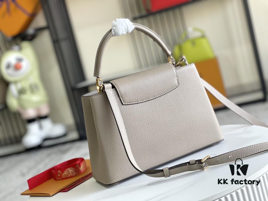 69305c09f09edb6de4c4fcfa Premium Full Set Packaging 【Top Grade Original Leather 💋 M94428 Elephant Gray Medium with Gold Hardware】