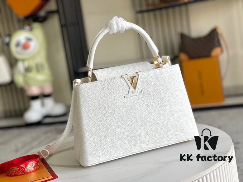 Top Grade Full Set Packaging [Premium Original Leather M55832 Medium Size White with Gold Hardware]