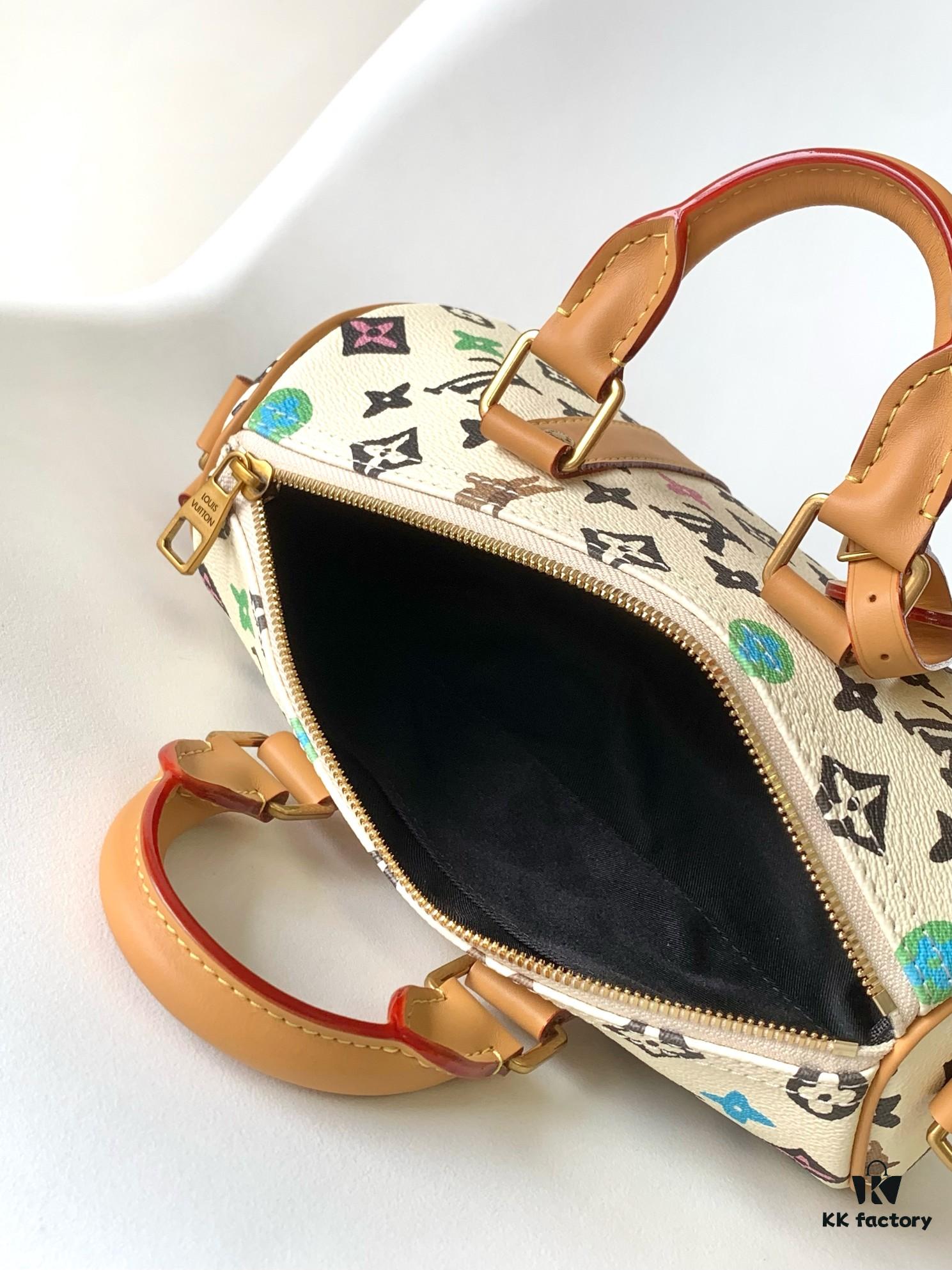 69305c3bf09edb6de4c4fd54 Top Quality Replica M24849 White Color Black Color Pillow Bag Keepall 25
