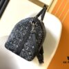 69305c52f09edb6de4c4fd7b Top-Grade Full-Grain M21375 Lan Graphite Gray Keepall Bandoulière 50 Travel Bag