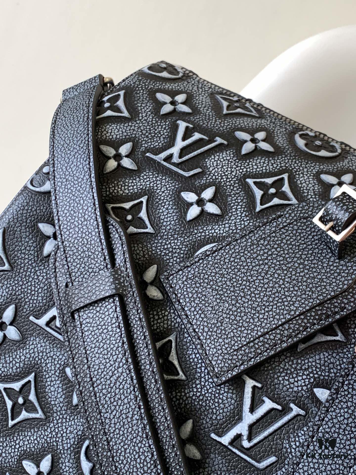 69305c54f09edb6de4c4fd7f Top-Grade Full-Grain M21375 Lan Graphite Gray Keepall Bandoulière 50 Travel Bag