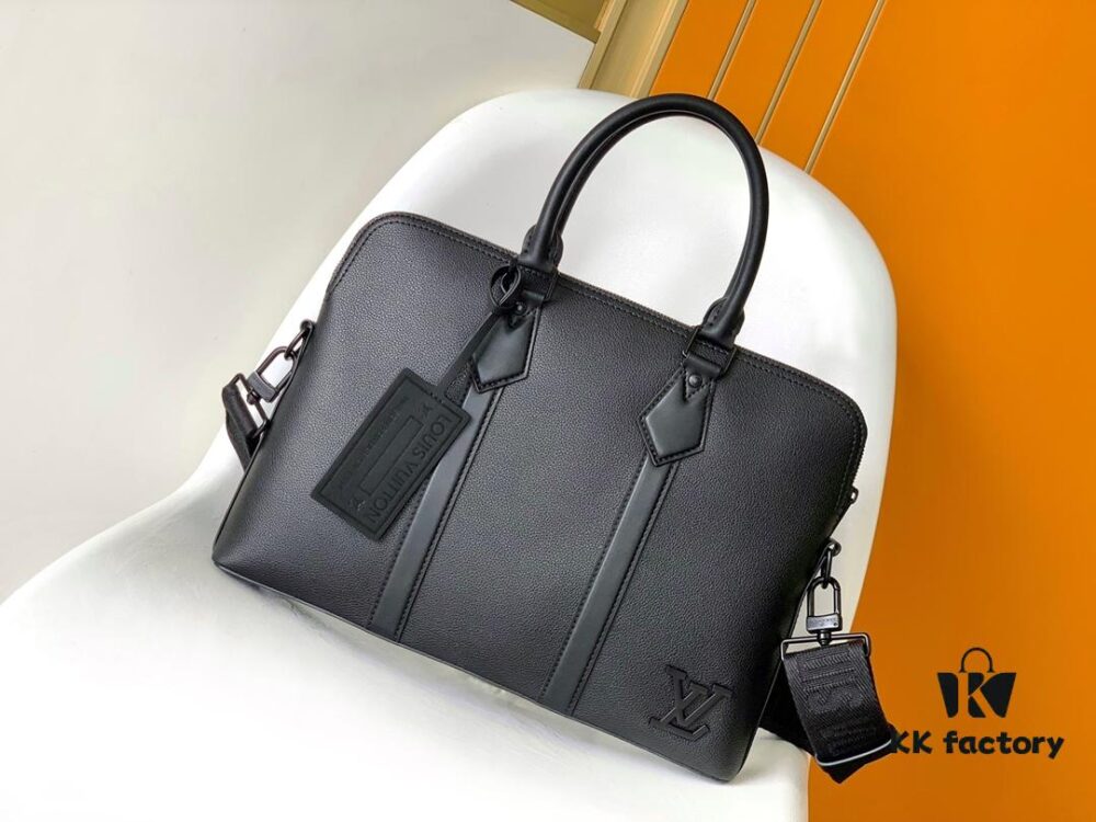 69305c5af09edb6de4c4fd8a M59159 Black M21440 Blue Top-Quality Original Surplus LV Aerogram Leather Briefcase