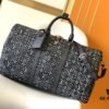69305c5bf09edb6de4c4fd8c Top-Grade Full-Grain M21375 Lan Graphite Gray Keepall Bandoulière 50 Travel Bag