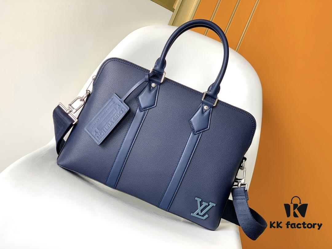 69305c5ef09edb6de4c4fd8f M59159 Black M21440 Blue Top-Quality Original Surplus LV Aerogram Leather Briefcase