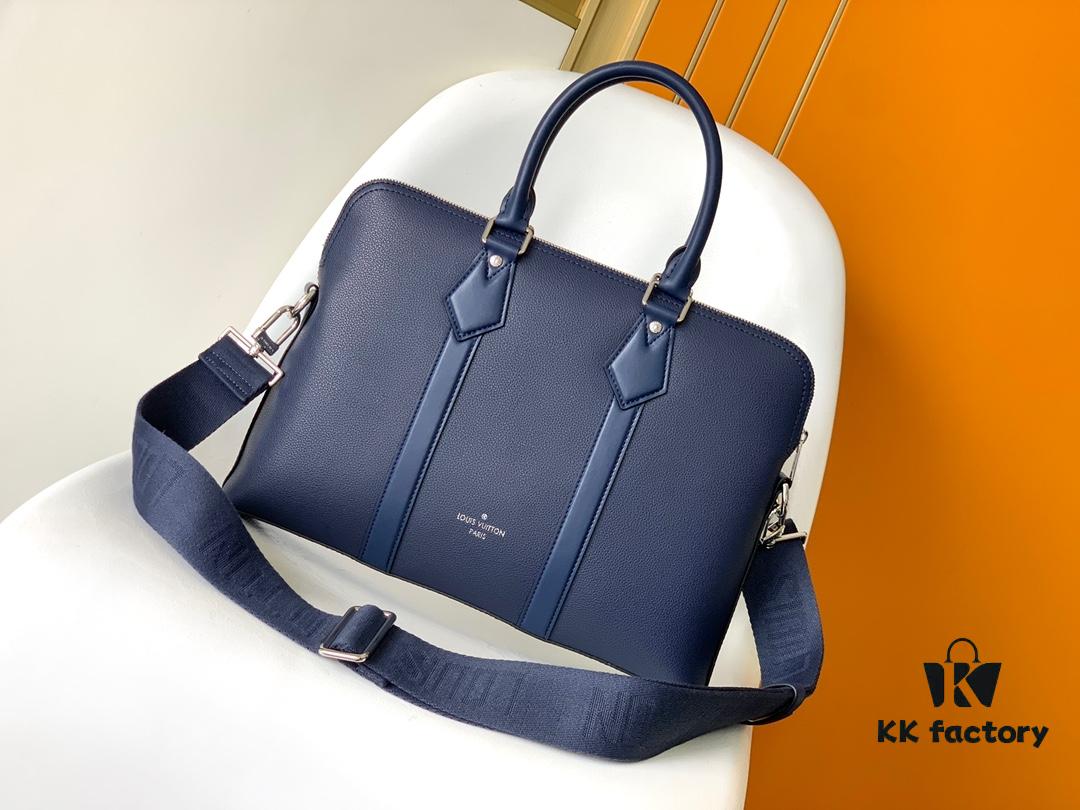 69305c5ff09edb6de4c4fd96 M59159 Black M21440 Blue Top-Quality Original Surplus LV Aerogram Leather Briefcase