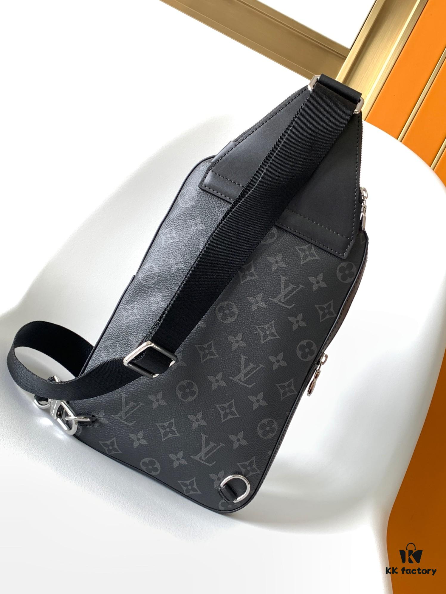 69305c70f09edb6de4c4fdb6 Top Quality Original M46327 Black Flower Avenue Shoulder Bag Made from Damier Graphite Canvas