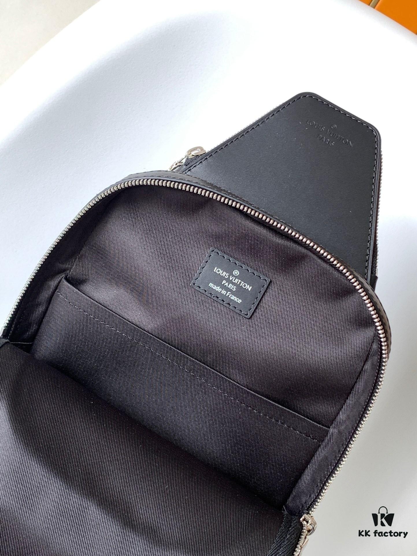 69305c71f09edb6de4c4fdb9 Top Quality Original M46327 Black Flower Avenue Shoulder Bag Made from Damier Graphite Canvas