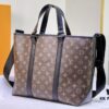 69305cc4f09edb6de4c4fe4b Upgraded Original Week-End Tote M45734 M45733 Louis Vuitton Classic Week-End Bag in Monogram Macassar Canvas with Exterior Phone Pocket