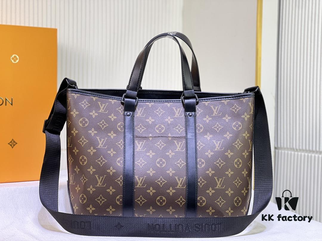 69305cc5f09edb6de4c4fe4e Upgraded Original Week-End Tote M45734 M45733 Louis Vuitton Classic Week-End Bag in Monogram Macassar Canvas with Exterior Phone Pocket
