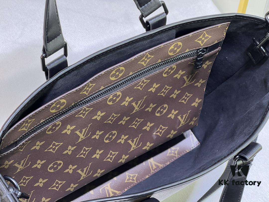 69305cc7f09edb6de4c4fe4f Upgraded Original Week-End Tote M45734 M45733 Louis Vuitton Classic Week-End Bag in Monogram Macassar Canvas with Exterior Phone Pocket