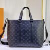 69305ccaf09edb6de4c4fe58 Upgraded Original Week-End Tote M45734 M45733 Louis Vuitton Classic Week-End Bag in Monogram Macassar Canvas with Exterior Phone Pocket