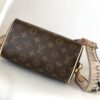 M46222 Beige M46234 Black [M45957 Black Adjustable Strap Not Available] ~ This Speedy Bandoulière 20 Handbag features Monogram canvas, cowhide leather trim, and textile lining, continuing the classic Louis Vuitton Speedy travel bag design in a compact size, complete with rolled leather handles and a detachable, adjustable fabric shoulder strap accented with signature woven branding