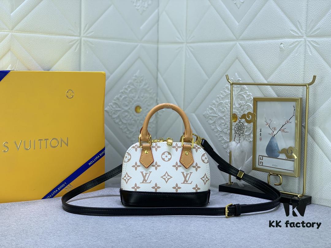69305d57f09edb6de4c4ff57 Upgraded Original 【Louis Vuitton Alma Nano Shell Bag】M82717 Monogram M46895 White Flower