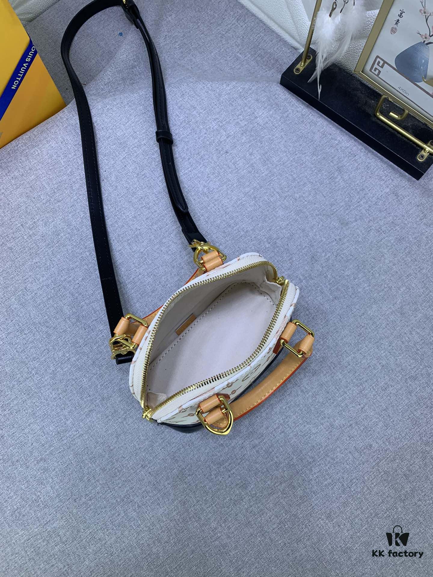 69305d5bf09edb6de4c4ff61 Upgraded Original 【Louis Vuitton Alma Nano Shell Bag】M82717 Monogram M46895 White Flower