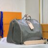 69305d76f09edb6de4c4ff98 New Arrival 😍😍 High-End Quality 👍 Original Keepall 50 Travel Duffel Bag, Special Edition Design Inspired by the 2018-19 Men's Fashion Show. Grey Monogram Titanium Canvas Body with Natural Cowhide Trims, Textile Handles and Detachable Leather Shoulder Strap Embossed with Louis Vuitton Logo. Model No.: 43886 43885 Size: 50x29x23