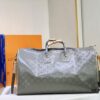 69305d77f09edb6de4c4ff9c New Arrival 😍😍 High-End Quality 👍 Original Keepall 50 Travel Duffel Bag, Special Edition Design Inspired by the 2018-19 Men's Fashion Show. Grey Monogram Titanium Canvas Body with Natural Cowhide Trims, Textile Handles and Detachable Leather Shoulder Strap Embossed with Louis Vuitton Logo. Model No.: 43886 43885 Size: 50x29x23