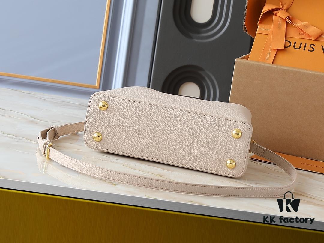 69305e08f09edb6de4c500b2 Guangzhou Goods Upgrade Original Version M12956 M12952 M14176 This Mini Capucines Bag Features Luxurious Taurillon Cowhide Leather in a Refined Seasonal Hue, Accentuated with Shining Metal Hardware and the LV Initials as a Signature Detail. The Flap Can Be Worn Externally or Tucked Inside to Reveal a Well-Organized Interior, While the Zippered Pocket Offers Secure Storage for Valuables. The Detachable and Adjustable Shoulder Strap Allows for Versatile Carrying Options. Dimensions: 27.0 x 17.3 x 9.0 cm (L x H x W)