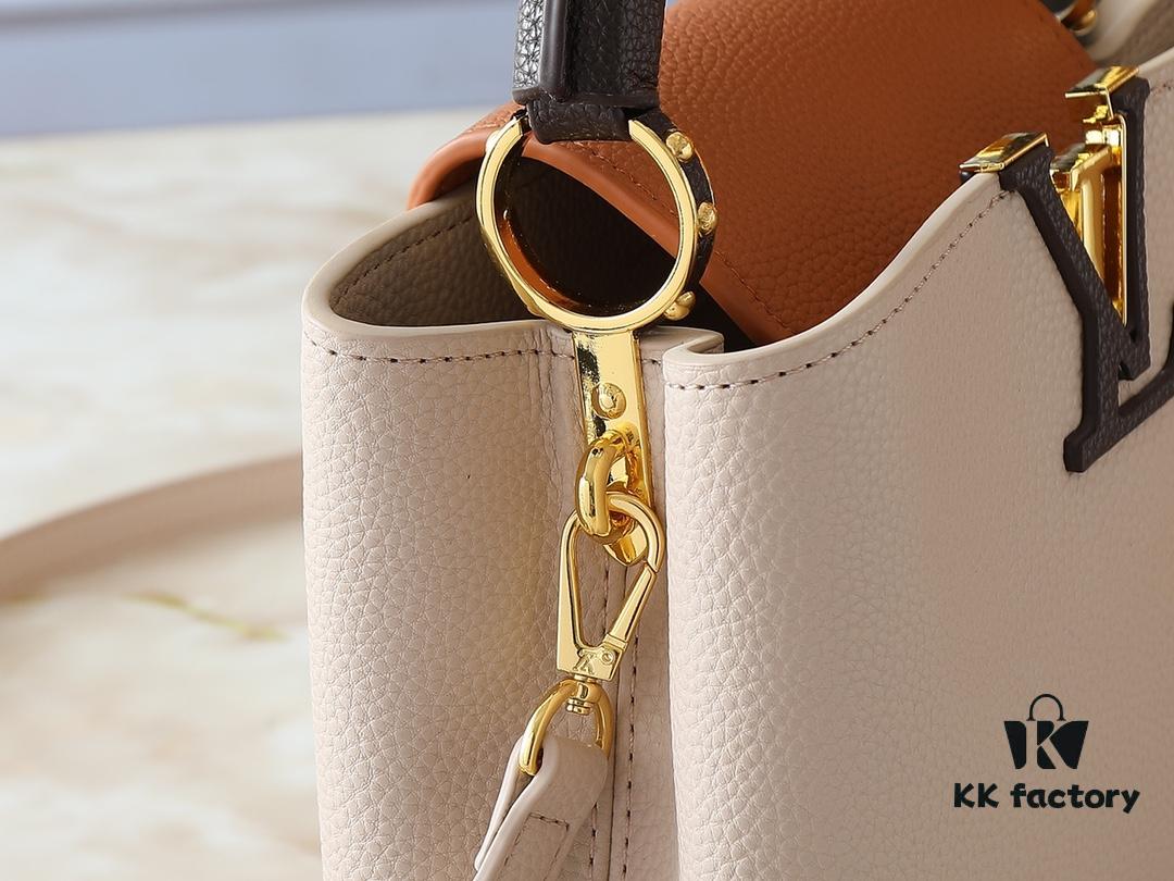69305e0bf09edb6de4c500b9 Guangzhou Goods Upgrade Original Version M12956 M12952 M14176 This Mini Capucines Bag Features Luxurious Taurillon Cowhide Leather in a Refined Seasonal Hue, Accentuated with Shining Metal Hardware and the LV Initials as a Signature Detail. The Flap Can Be Worn Externally or Tucked Inside to Reveal a Well-Organized Interior, While the Zippered Pocket Offers Secure Storage for Valuables. The Detachable and Adjustable Shoulder Strap Allows for Versatile Carrying Options. Dimensions: 27.0 x 17.3 x 9.0 cm (L x H x W)