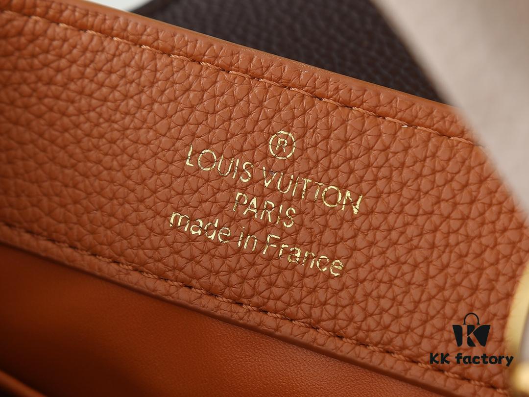 69305e13f09edb6de4c500c8 Guangzhou Goods Upgraded Original Version M12956 M12952 M14176 This Mini Capucines Handbag in Elegant Taurillon Calfskin with Shiny Metal Hardware and LV Letter Accent