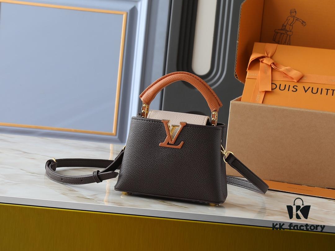 69305e1ef09edb6de4c500df Upgraded Original M12956 M12952 M14176 Capucines Mini Bag in Elegant Taurillon Calfskin with Seasonal Hues