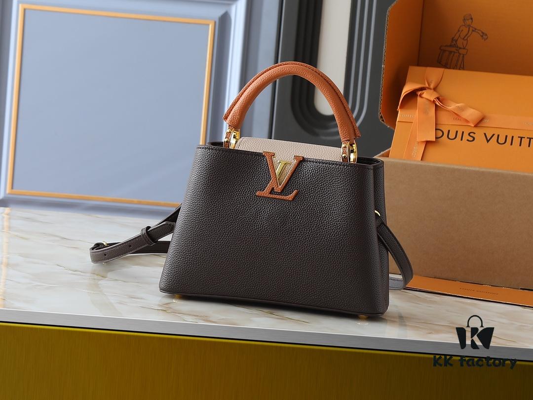 69305e23f09edb6de4c500e8 Guangzhou Goods Upgraded Original Version M12956 M12952 M14176 This Mini Capucines Bag Features Elegant Taurillon Calfskin with Seasonal Hues and Shiny Metal LV Lettering