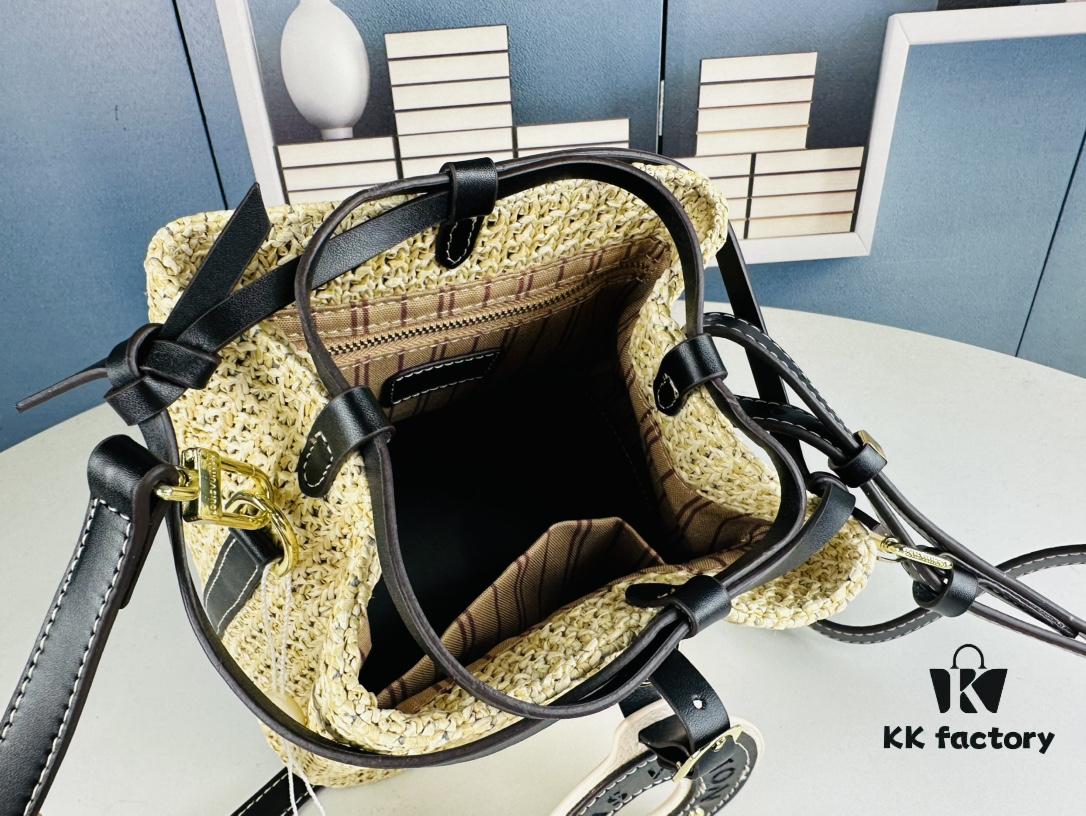 69305e42f09edb6de4c5012a New Small LV NOE PURSE Bucket Handbag in Raffia Leather Mini 'Little Dumpling'