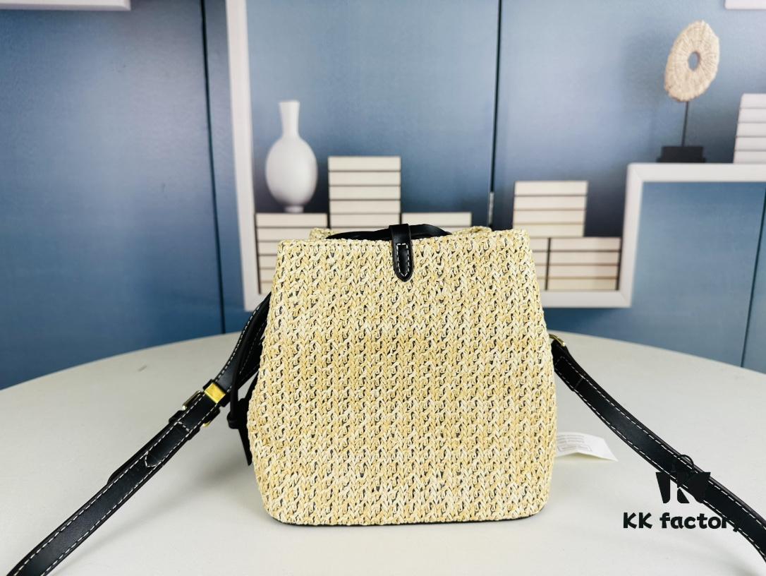 69305e53f09edb6de4c50148 New Small LV NOE PURSE Bucket Handbag in Raffia Leather Mini 'Little Dumpling'